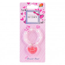 Блеск для губ с блёстками Bracelet Hearts с ароматом персика, Lukky Love collection 1,5гр,блистер Т25720   