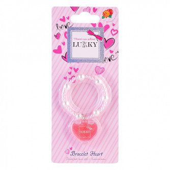 Блеск для губ с блёстками Bracelet Hearts с ароматом персика, Lukky Love collection 1,5гр,блистер Т25720   