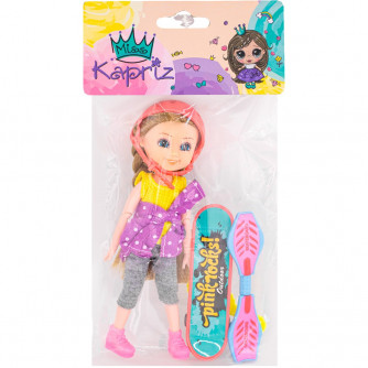 Кукла малышка Miss Kapriz 53825YS со скейтом в пак. FCJ0785737 Кукла малышка Miss Kapriz 53825YS со скейтом в пак. FCJ0785737