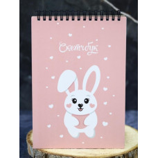 Скетчбук «Love bunny», 14х20 см,  плотность 100 гр 66SB-190