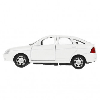 Машина металл LADA PRIORA 12 см, двери, багаж, инерц, белый, кор. Технопарк PRIORA-12-WH