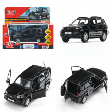 Машина металл LADA NIVA travel 12 см, двери, инер,черный меиталлик, кор. Технопарк NIVATRAVEL-12-BK-WOD   