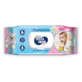 Салфетки влажные Ultra Fresh  Baby 72 штуки