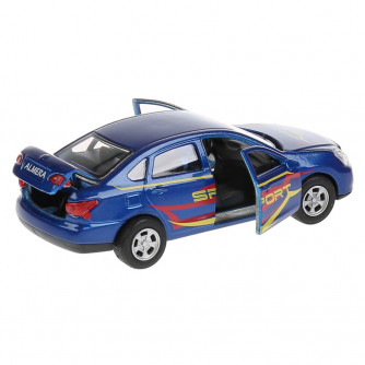 Машина металл Nissan Almera спорт 12см, открыв.двери и багажник,инерц. в кор. Технопарк в кор.2*24шт SB-17-47-NA-S-WB
