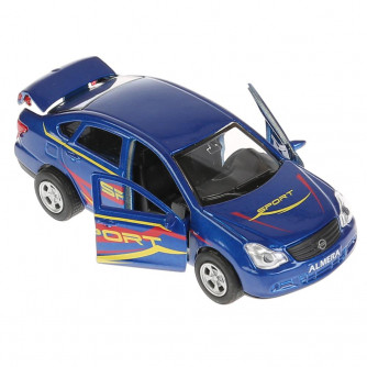 Машина металл Nissan Almera спорт 12см, открыв.двери и багажник,инерц. в кор. Технопарк в кор.2*24шт SB-17-47-NA-S-WB