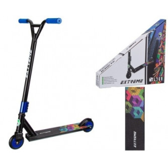 Самокат трюковой, двухколесный, колеса PU 100 мм, подшипники ABEC-7, цвет: синий, размер самоката 65*9,7*84 см IT22B