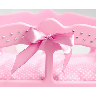 Diamond princess Колыбелька  с постельным бельем и балдахином розовая