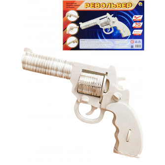 Сборная модель из дерева Револьвер СМ-4720-А4 Сборная модель из дерева Револьвер СМ-4720-А4
