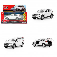 Машина металл TOYOTA RAV4 длина 12 см, двери, багаж, инерц, белый, кор. Технопарк RAV4-WH-WOD   