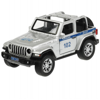 Машина металл свет-звук JEEP WRANGLER RUBICON ПОЛИЦИЯ 12 см, двер, баг, кор. Технопарк RUBICON3D-12SLPOL-SR