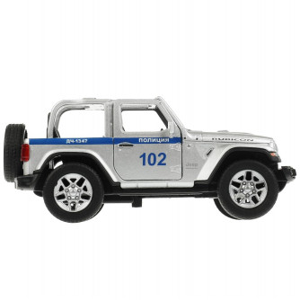 Машина металл свет-звук JEEP WRANGLER RUBICON ПОЛИЦИЯ 12 см, двер, баг, кор. Технопарк RUBICON3D-12SLPOL-SR