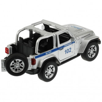 Машина металл свет-звук JEEP WRANGLER RUBICON ПОЛИЦИЯ 12 см, двер, баг, кор. Технопарк RUBICON3D-12SLPOL-SR