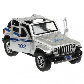 Машина металл свет-звук JEEP WRANGLER RUBICON ПОЛИЦИЯ 12 см, двер, баг, кор. Технопарк RUBICON3D-12SLPOL-SR