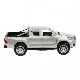 Машина металл TOYOTA HILUX 12 см, двери, инерц, серебристый, кор. Технопарк HILUX-12-SR  