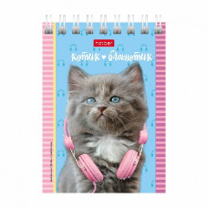 Блокнот А7 40л.кл.гребень,карт.обл.Hatber, 