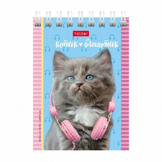 Блокнот А7 40л.кл.гребень,карт.обл.Hatber, 