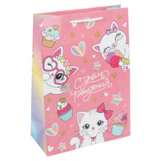 Пакет подарочный глянцевый ml,котенок,140 гр/м2 ЧУДО ПРАЗДНИК PML-130120-CAT  