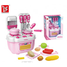 Кухня детская игровая, в комплекте 21 предмет, цвет розовый, в/к 27,8*20*13,5 см JB0207288