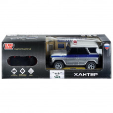 Машина р/у UAZ HUNTER ПОЛИЦИЯ 18 см, свет, серебр, кор. Технопарк HUNTER-18L-POL-GY (48)   