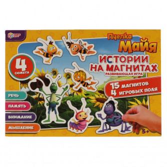 Пчелка Майя. Магнитная игра в коробке. 15 магнитов, 4 игровых поля. Умные игры4680107907462