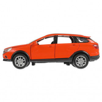 Машина металл свет-звук LADA VESTA SW CROSS 17,5см, двери, инерц, оран, кор. Технопарк VESTASWCR-124SL-OG   