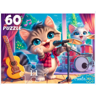 ПАЗЛЫ 60 элементов. КОТЯТА-МУЗЫКАНТЫ (Арт. П60-5995)   