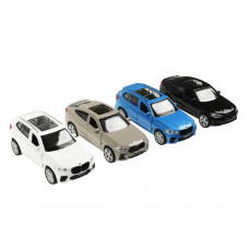 Машина металл BMW X6 12 см, двери, багаж, инер,  темно серый, дисплей Технопарк X6-12DB12-MIX   