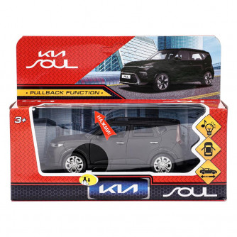 Машина металл свет-звук KIA soul 12 см, двер, инер, черный МАТОВЫЙ, кор. Технопарк SOUL-12SL-MATBK  