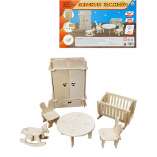 Сборная модель из дерева. Детская комната (6 предметов) (Арт. СМ-4716-А4)