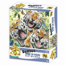 Пазл Super 3D Тигры селфи 31218
