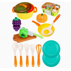 Игровой набор посуды с продуктами в корзинке (19 предметов) (Арт. FCJ1530700)   