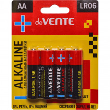 Батарейка deVente AA (LR06) пальчик., щелочная, блист.4шт. (цена за шт) 9010106   