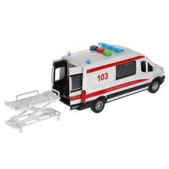 Пластиковая модель Технопарк Ford Transit Скорая помощь TRANSITVAN-16PLAMB-WH