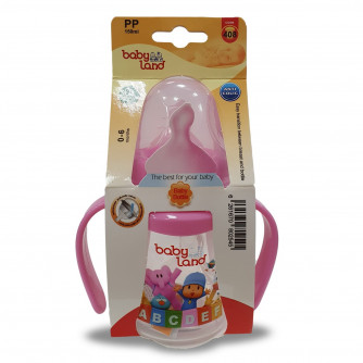 Бутылочка с ручками Babyland розовая 107 Бутылочка с ручками Babyland розовая 107