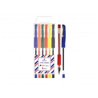 Набор ручек гелевых 6шт Attomex АССОРТИ 0,5мм, блистер 5051646   