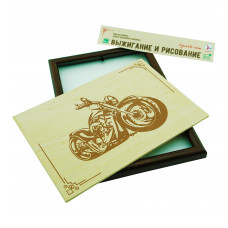 Доска для рисования  (набор для росписи и выжигания)рис11(Мотоцикл) РАМКА , арт.Р5269