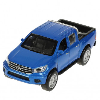 Машина металл TOYOTA HILUX 12 см, двери, инерц, синий, кор. Технопарк HILUX-12-BU   