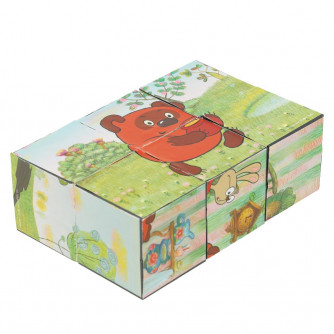 Винни-пух. набор из 6-и кубиков  в коробке СОЮЗМУЛЬТФИЛЬМ настольные игры Умные игры 01317-WINNIE 