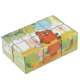 Винни-пух. набор из 6-и кубиков  в коробке СОЮЗМУЛЬТФИЛЬМ настольные игры Умные игры 01317-WINNIE 