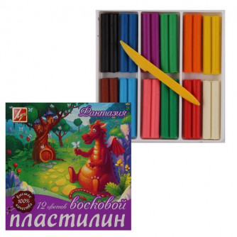 Пластилин - Фантазия. Восковой. 12 Цветов