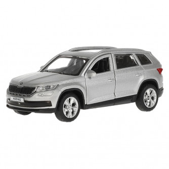 Машина металл SKODA KODIAQ МАТОВЫЙ 12 см, двери, багаж, инер, серый, кор. Технопарк в кор.2*36шт KODIAQ-12FIL-SR