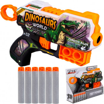 Пистолет BH124 Динозавр с безопасными пулями в кор. FCJ1183646   