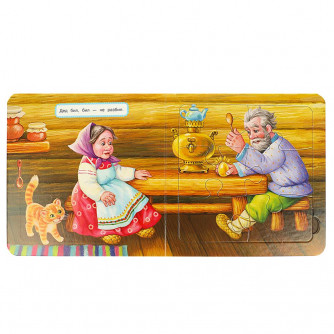 Курочка Ряба. Книга с 5 пазлами. 160х160мм. ЦК. 10 стр. Умка 978-5-506-08542-3    