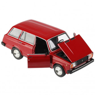 Машина металл свет-звук LADA 2104, 17 см, дв., кап., баг., инер.,крас., кор. Технопарк в кор.2*12шт VAZ-2104-DR