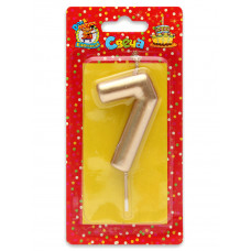 Свеча для торта Золотая Цифра 7 С-1805