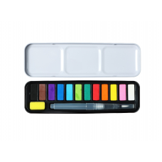 Краски акварельные 12 цветов в кюветах, с кистью   9630203