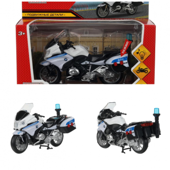 Модель металл свет-звук МОТОЦИКЛ BMW R1200 RT 13 см, подвиж дет, белый, кор. Технопарк R1200-13SLPOL-WH   