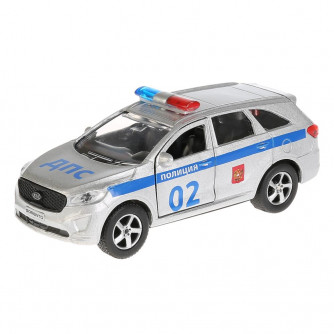 ТЕХНОПАРК. МАШИНА МЕТАЛЛ. KIA SORENTO PRIME ПОЛИЦИЯ 12СМ, ОТКРЫВ. ДВЕРИ, ИНЕРЦ В КОР в кор.2*24шт SB-17-75-KS-P-WB