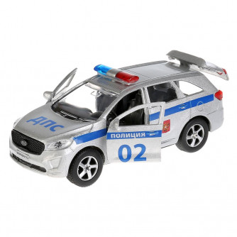 ТЕХНОПАРК. МАШИНА МЕТАЛЛ. KIA SORENTO PRIME ПОЛИЦИЯ 12СМ, ОТКРЫВ. ДВЕРИ, ИНЕРЦ В КОР в кор.2*24шт SB-17-75-KS-P-WB