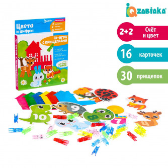 IQ-ZABIAKA IQ-игра с прищепками «Цвета и цифры»  3734796